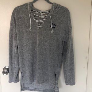 PINK XS grey hoodie